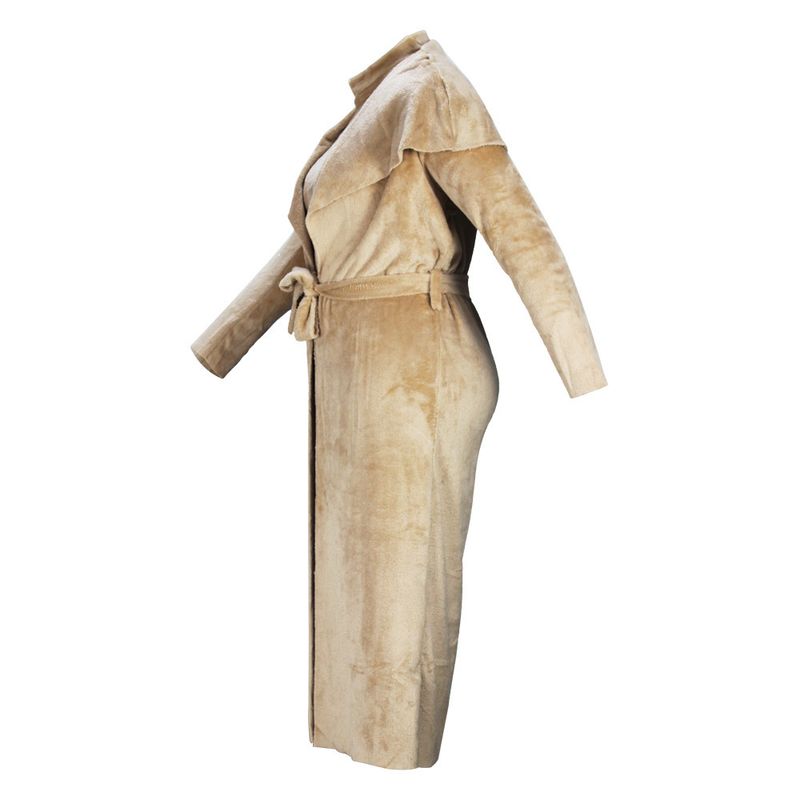 Abbigliamento donna temperamento abito e cappotto due pezzi moda transfrontaliera ampio lungo cardigan velluto completo_voghion.com