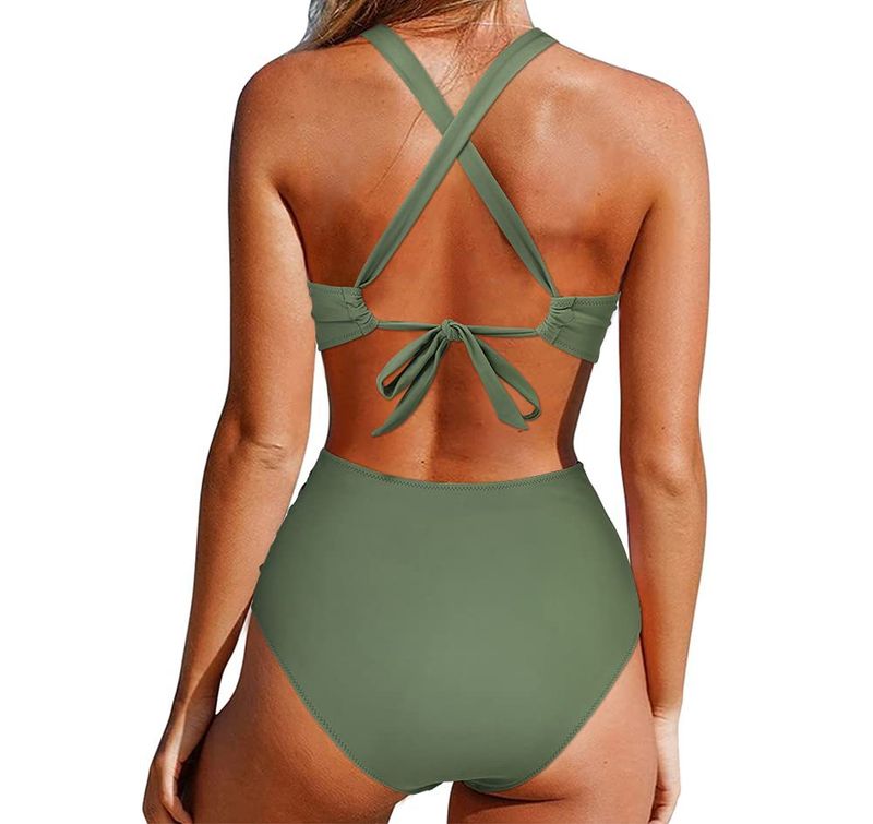 Maillot de bain une pièce à imprimé léopard pour femme_voghion.com