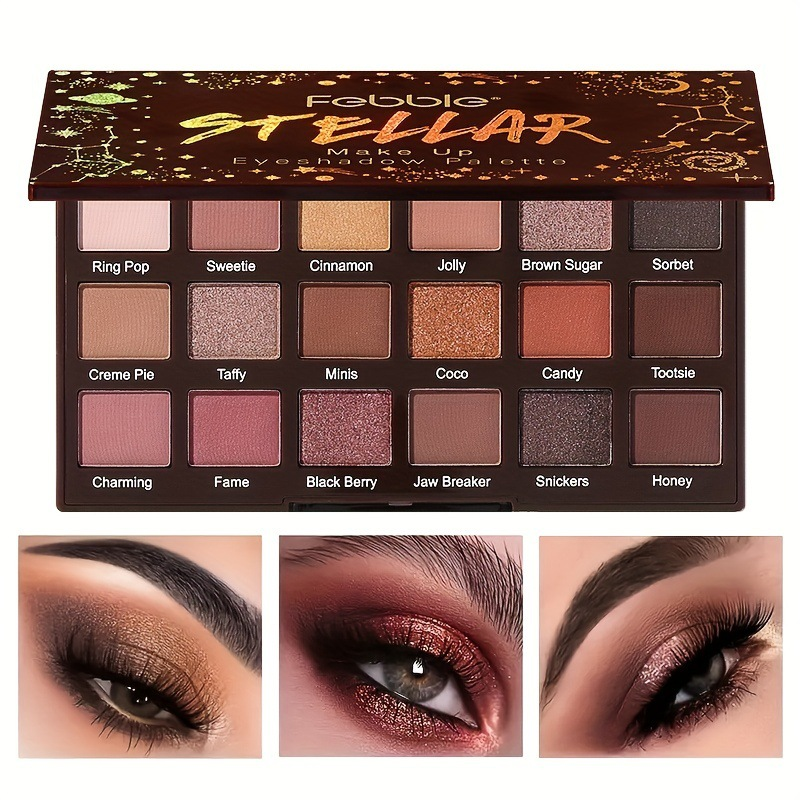 Paleta de brillo mate USHAS18, delineador de ojos, placa de sombra de ojos, color tierra, luz perla femenina_voghion.com