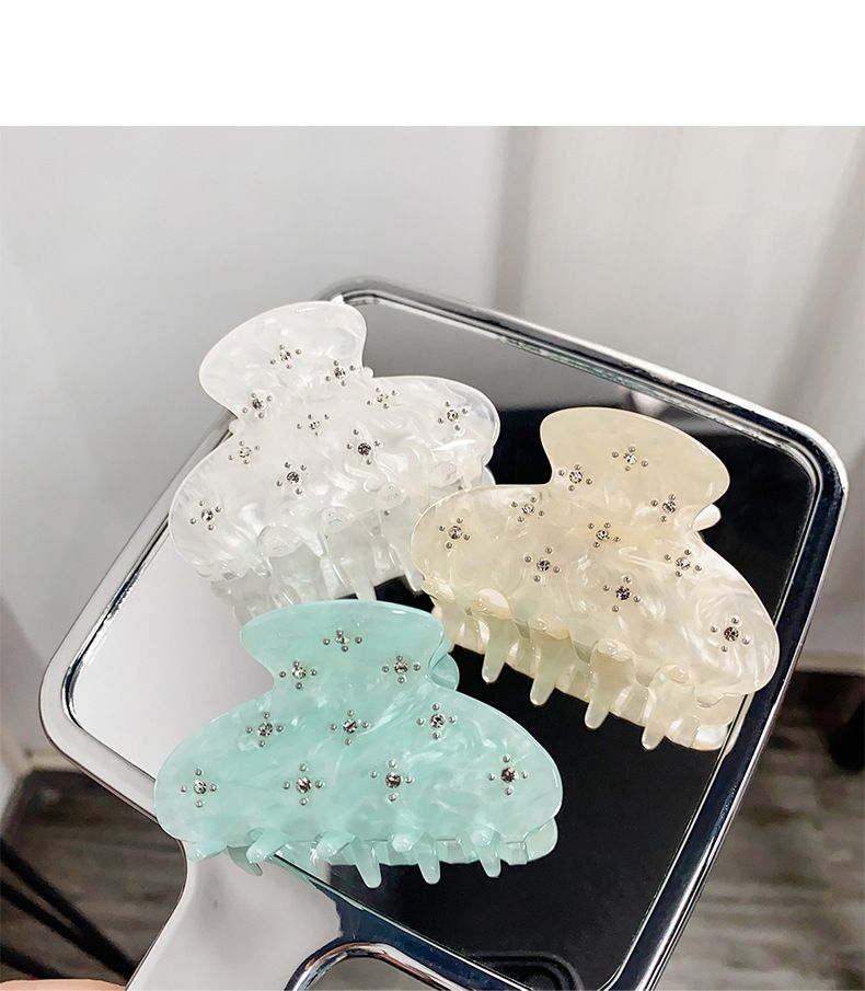 Fermaglio per capelli in acrilico con fiore, stile di lusso, di alta qualità, tempestato di diamanti, semplice e con atmosfera personale._voghion.com