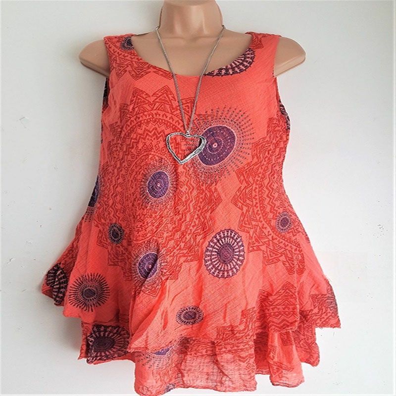 Plus Size Women Ladies Boho Sleeveless Mini Dress Summer Beach Baggy Dress Tunic_voghion.com
