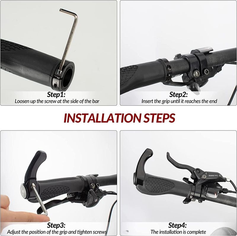 ROCKBROS Fahrrad Lenkergriffe Fahrrad Ergonomische Griffe Mit Bar Ends 22,2 MM_voghion.com