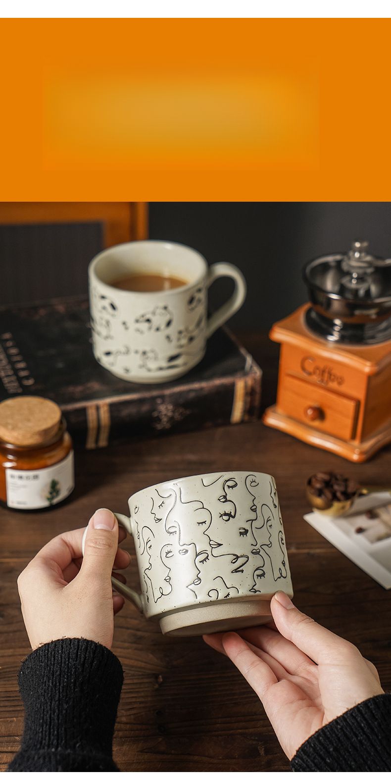 Minimalist Ceramic Mug Simple Design Home Use Water Cup Coffee Mug_voghion.com
