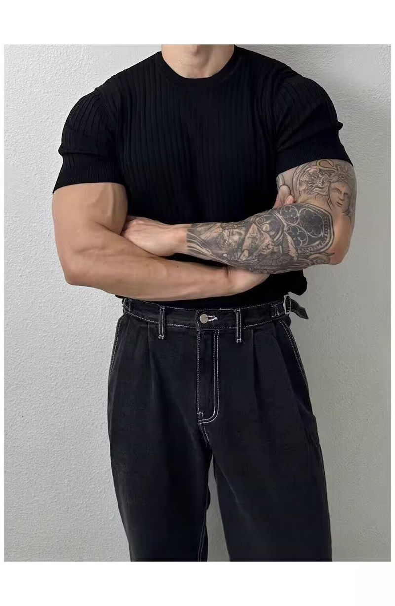 Herrenbekleidung, modisches High-End-T-Shirt, Herren-Sommerpullover, atmungsaktiv, lässig, kurzärmelig, leicht, reifes Herren-T-Shirt_voghion.com