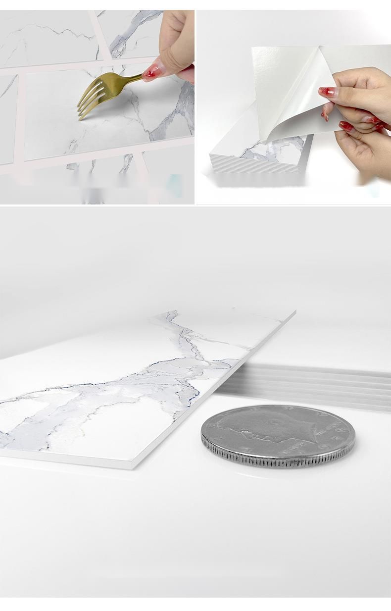 Azulejo de mármol de espuma 3D para cocina y baño, autoadhesivo, impermeable, de polietileno engrosado._voghion.com