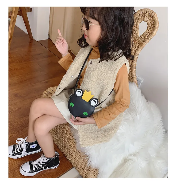 Borse per bambini alla moda, le più recenti borsette da principessa coreane per ragazze, mini borse a tracolla a forma di rana, borse a tracolla per bambini con monete_voghion.com