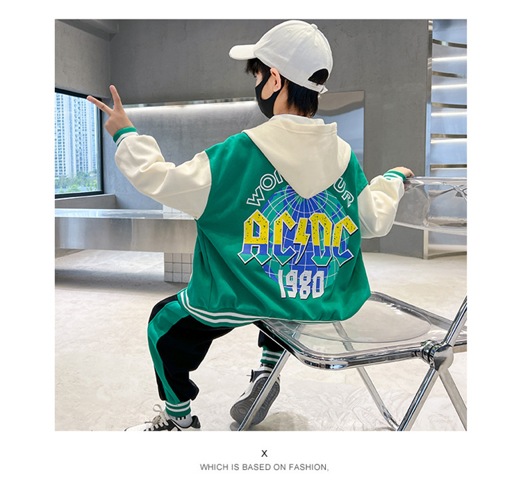 Pull de sport à capuche pour enfants, ensemble deux pièces, de taille moyenne à grande, vêtements de printemps et d'automne, nouvelle collection 2023_voghion.com