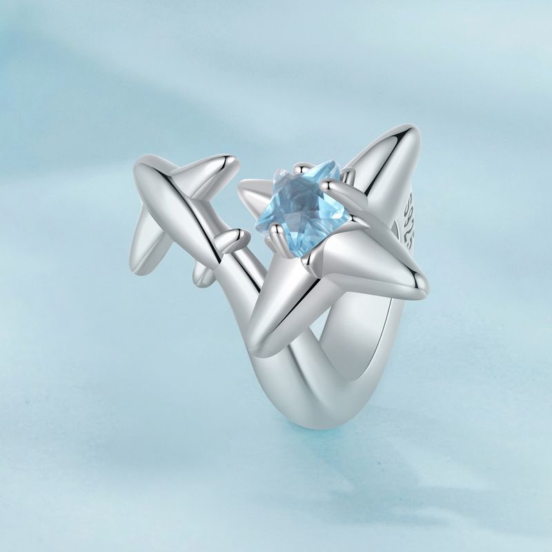Uçak Yıldız Patlaması Charm Sterling Gümüş Charm,SCC2947_voghion.com