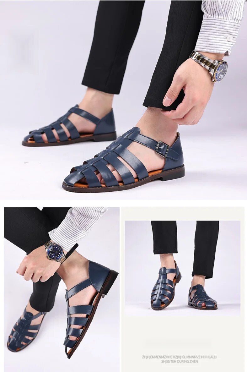 Große Größe 2024 neue Casual Sandalen Herrenmode Trend Römerschuhe_voghion.com