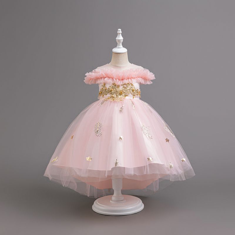 Kinderkleding Meisjes Strapless Trouwjurk Verjaardag Feest Prestaties Sleepjurk Kinderjurk_voghion.com