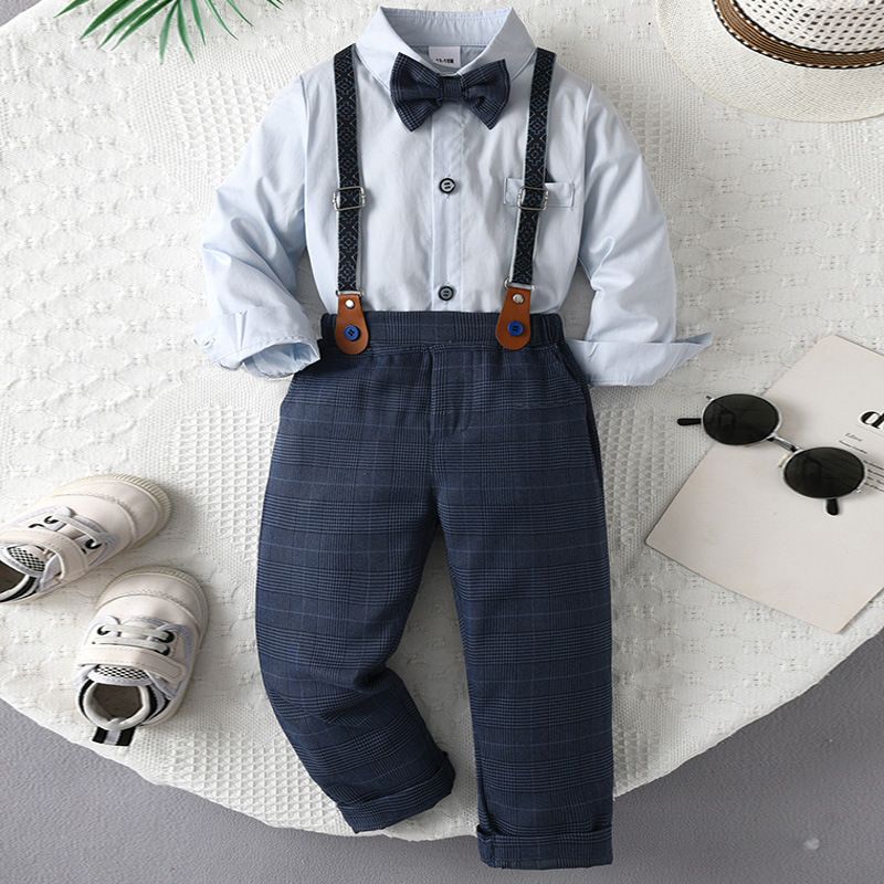 Kleiner Jungenanzug Zweiteiliges Set Jungen Outfit Baby Frühling und Herbst Kleidung Kinderbekleidung_voghion.com