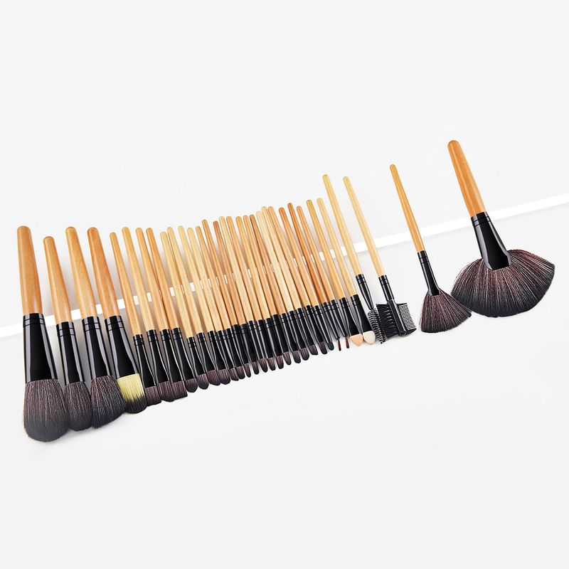 Set pennelli trucco professionali in legno da 32 pezzi_voghion.com