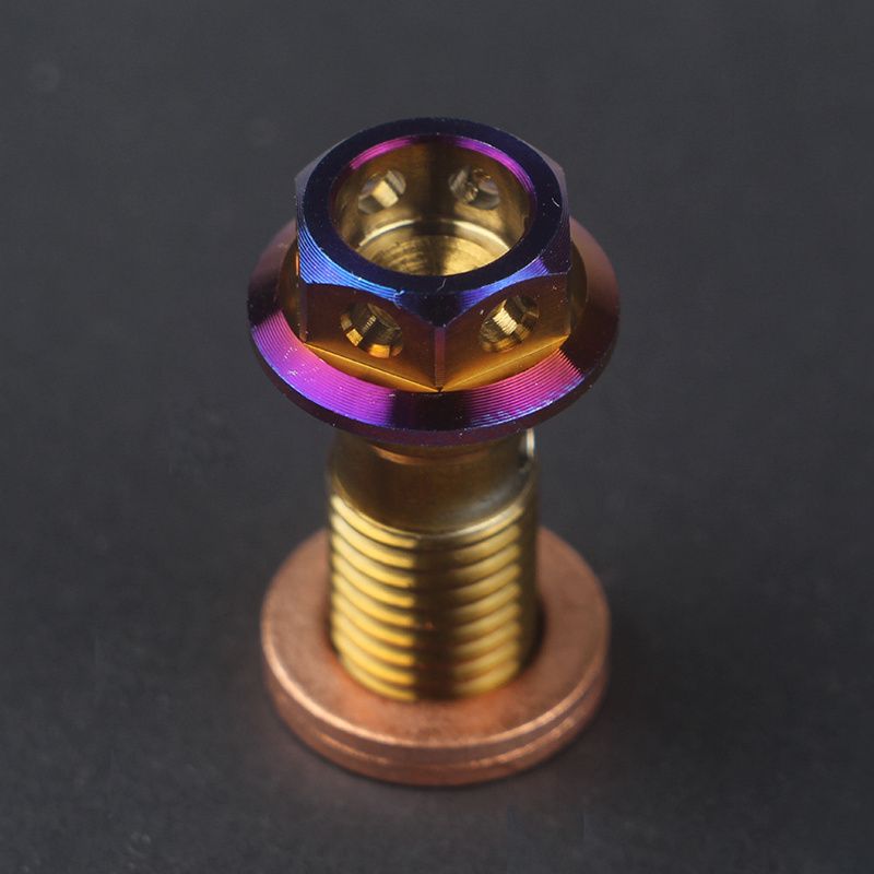 Motorcycle Ti Titanium Banjo Bolt Oil Drain / Hollow Screw M10*1.25mm/1.0mm For Brake Hose Master Cyder Caliper_voghion.com
