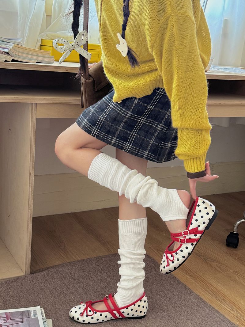 Mode Lässig Doppel-Nadel Fleece Socken 2025 Herbst/Winter Neue frauen Warme Beinlinge_voghion.com
