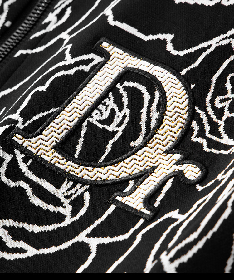 Europeisk, eksklusive Jacquard-jakke for menn, høstmotemerketrend 2023, ny brodert baseball-uniformjakke for menn_voghion.com