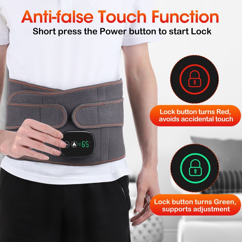 Elektrische Heizung Taille Fernen Infrarot Vibration Therapie Massager Zurück Unterstützung Massage Gürtel Heiße Kompresse Lendenwirbelstütze_voghion.com
