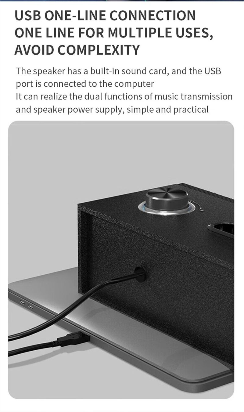 Original SPA3808 Speaker Wireless Bluetooth HiFi Stereo Portable Desktop Wired Connection Wooden Computer Loudspeaker_voghion.com
