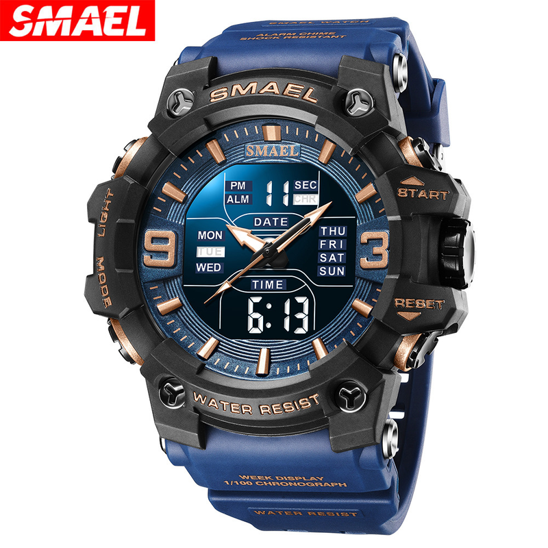 SMAEL 8049 elektroniczny zegarek męski sportowy wodoodporny wielofunkcyjny zegarek elektroniczny z dużą tarczą_voghion.com