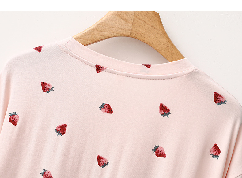 Indumenti da notte da donna Camicia da notte da donna Abito da casa fresco, comodo e ampio in modal a maniche corte_voghion.com