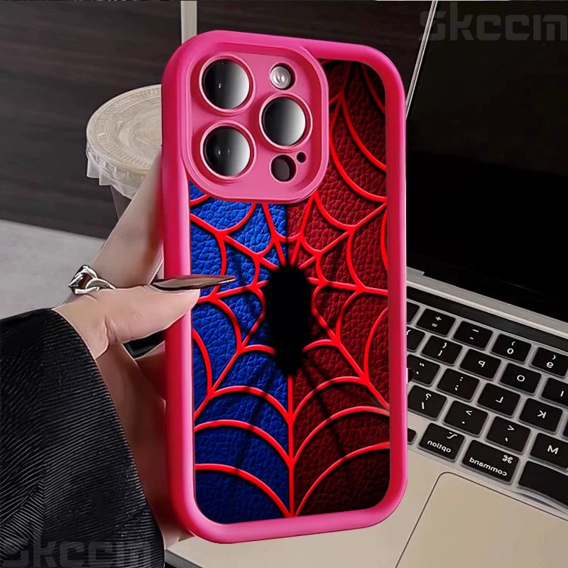 Blood Spider Pattern Design Silicone Soft Phone Case For IPhone 16 Pro Max 15 14 13 12 11 7 8 Plus X XR XS Lens Protection Cover_voghion.com