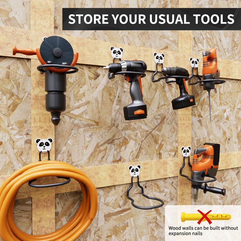 Garage Metal Wall Hanger 8 Installation, Heavy Hook Display Hanger, Used For Garden Tools Water Pipe Storage Tools Bearing Heavy Metal Hooks_voghion.com
