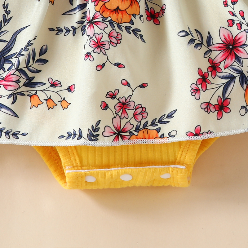 Mazuļu apģērbs meiteni ar īsām piedurknēm trīsstūra bodijs+svārki Baby Lace Sweet Summer Triangle Bodysuit ziedu kleita + kapuci_voghion.com