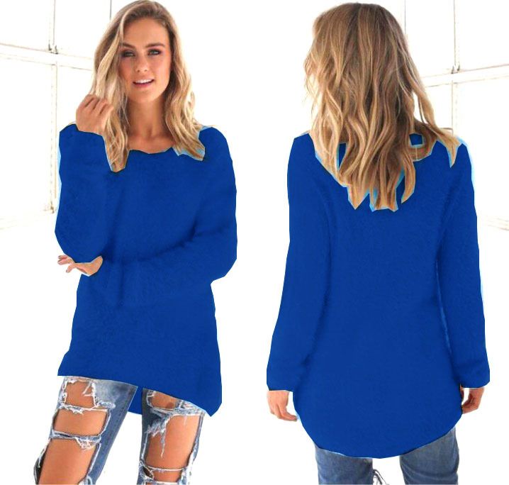 Langärmliges, lässiges Pullover-Oberteil für Damen – weiche Baumwollmischung, lockere Passform, Rundhalsausschnitt, mehrere Farben und Größen (S-5XL)_voghion.com