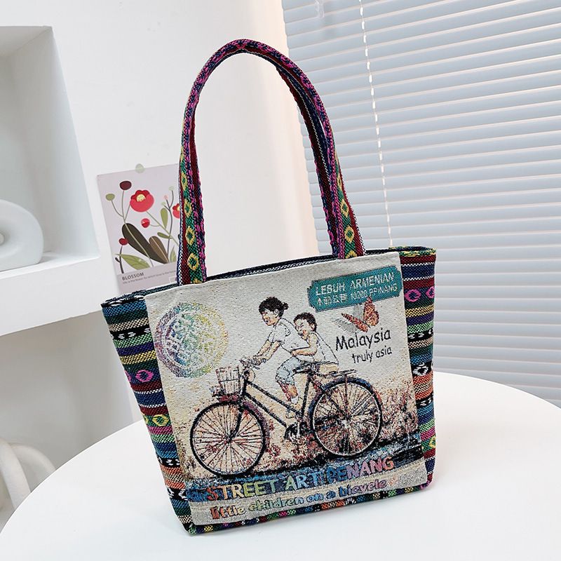 Nuova borsa da ufficio semplice da donna in stile etnico tailandese con elefante in Malesia, borsa in tela ricamata, piccola borsa_voghion.com