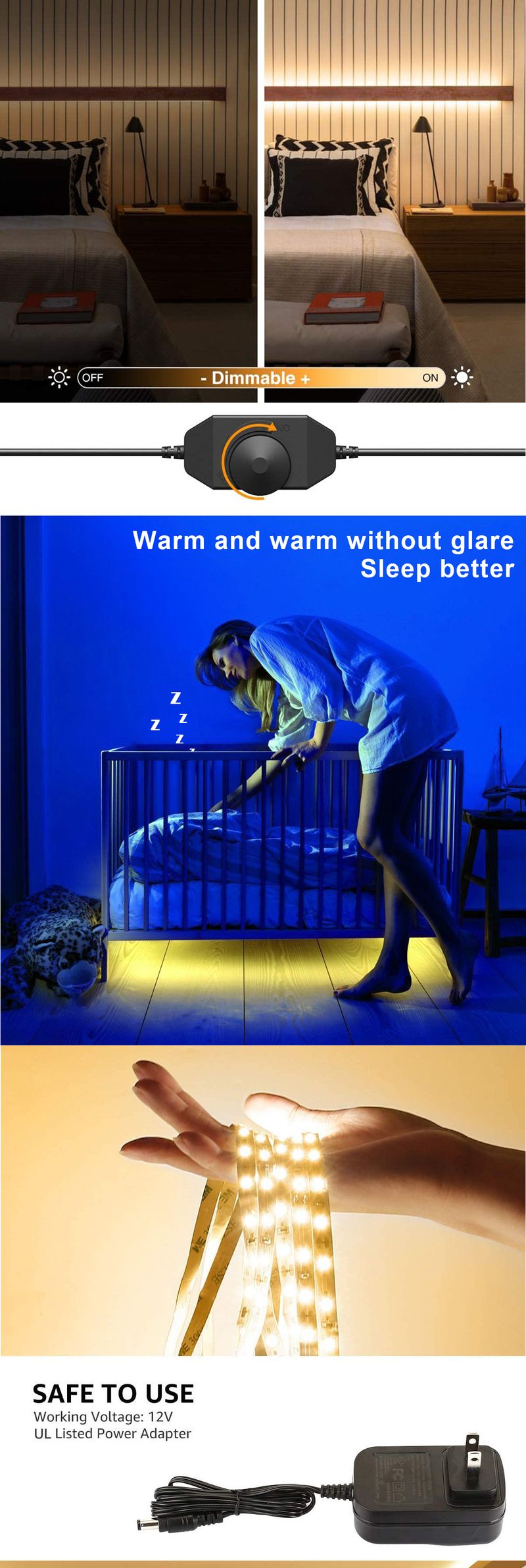 Striscia luminosa a LED colorata 5050RGB, set di strisce luminose con telecomando a infrarossi, striscia luminosa per tendone da 10 metri, 24 tasti_voghion.com