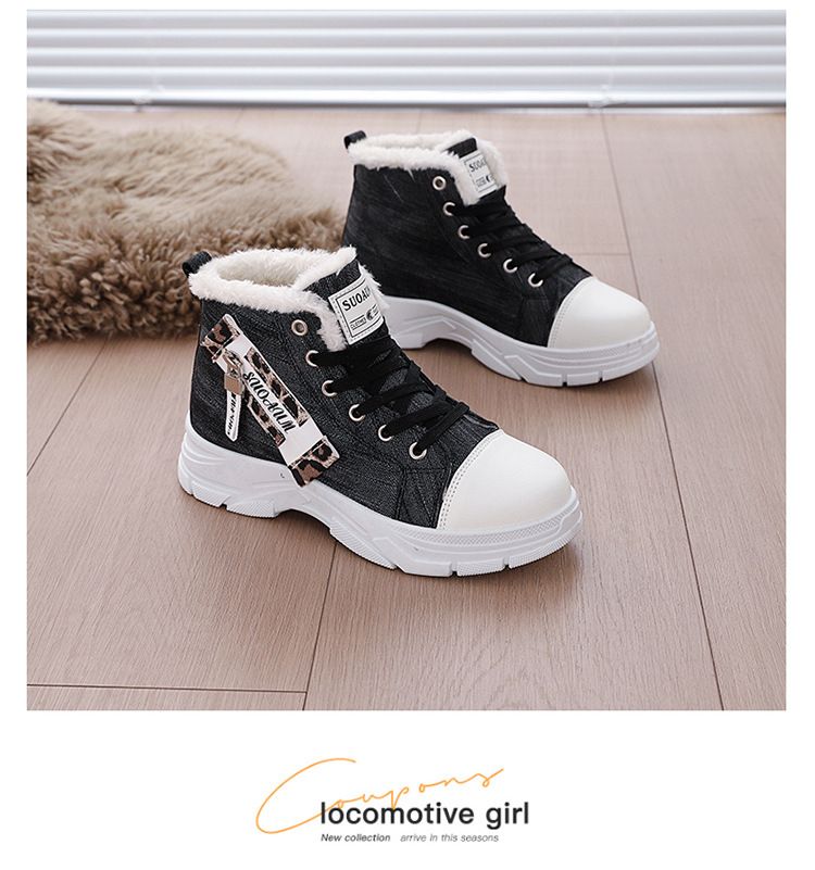 Damen-High-Top-Sneaker aus Canvas mit Fleecefutter – Rutschfeste Plateauschuhe für den Winter mit gepolstertem Komfort und lässigem Stil_voghion.com