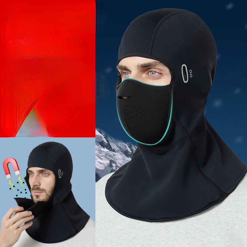 Copricapo da sci caldo per autunno inverno per uomo e donna, da ciclismo all'aperto, foderato in pile, spesso, antivento e antifreddo._voghion.com