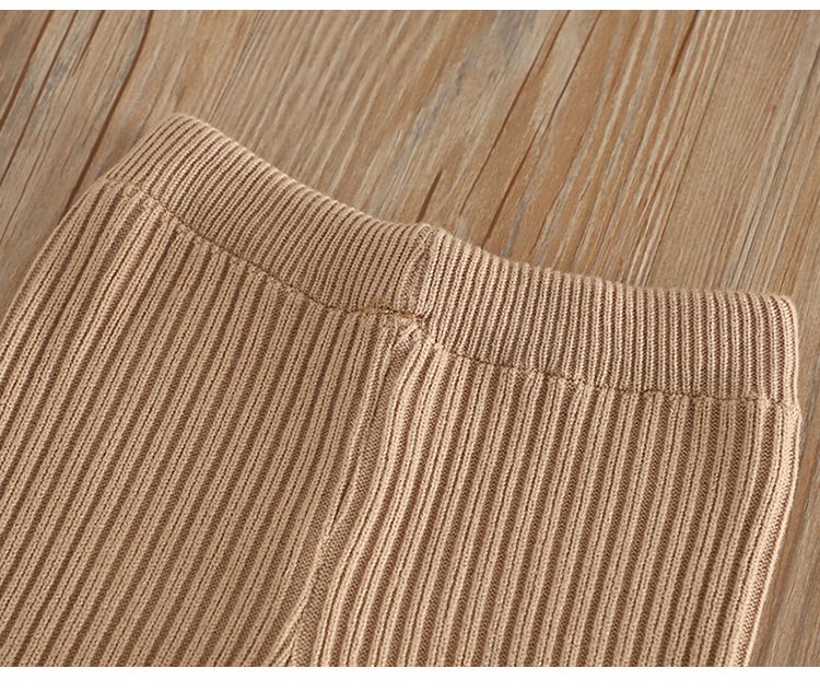 Mädchen-Set aus Strickpullover und Schlaghose – weiche Polyestermischung, koreanischer Stil, 3–8 Jahre (100–140 cm), Beige/Rot/Pink/Grün_voghion.com