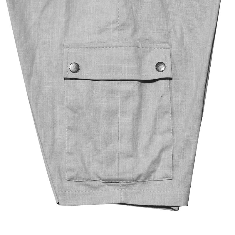 Pantalones cortos casuales de playa de lino con nudo de bambú para hombre de American Amikaji Outdoor Tactical Workwear de verano_voghion.com