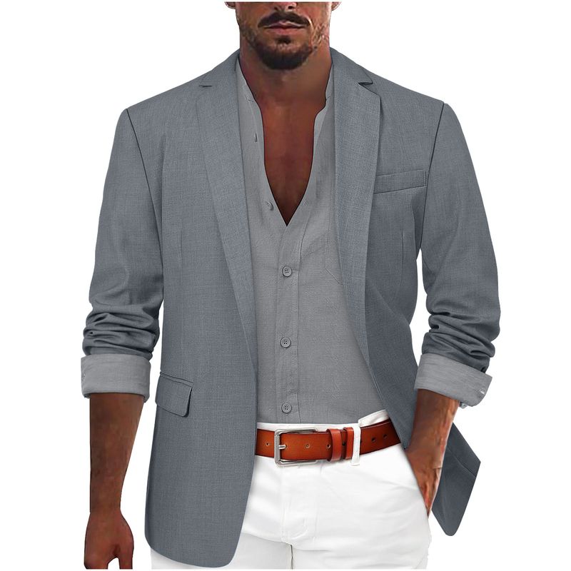 Giacca da uomo con un bottone, stile casual_voghion.com