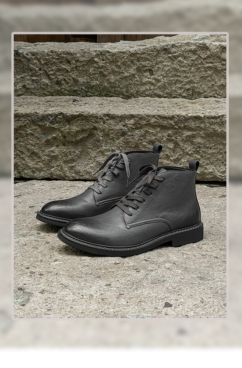 Botas de herramientas retro con suela gruesa que realzan las mismas botas Martin Botas de hombre_voghion.com