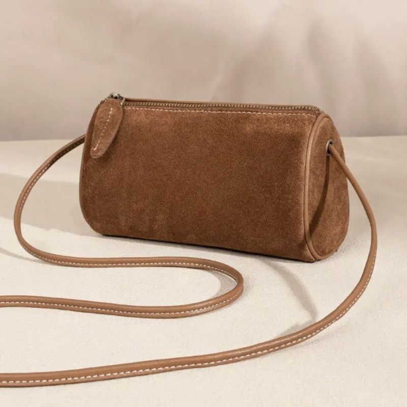 Borsa a tracolla singola in PU opaco, portapenne cilindrico, da donna, 2025, nuova nicchia, di alta qualità, semplice e alla moda_voghion.com
