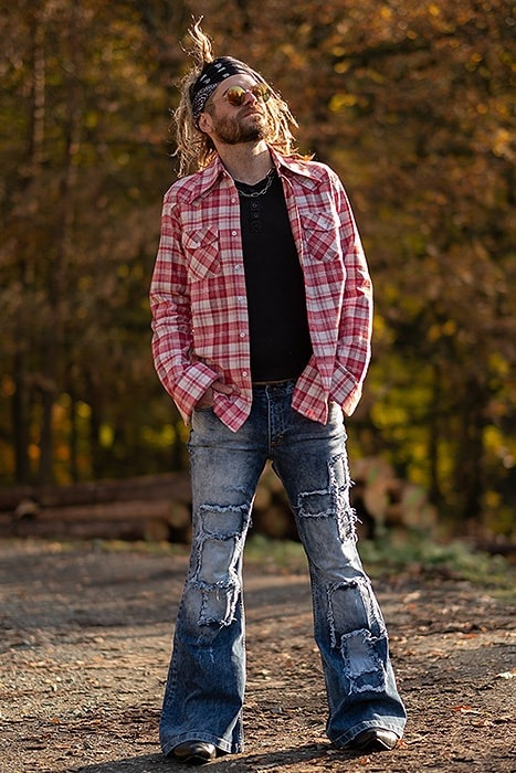 Pantaloni lunghi jeans a gamba larga da uomo di moda casual_voghion.com