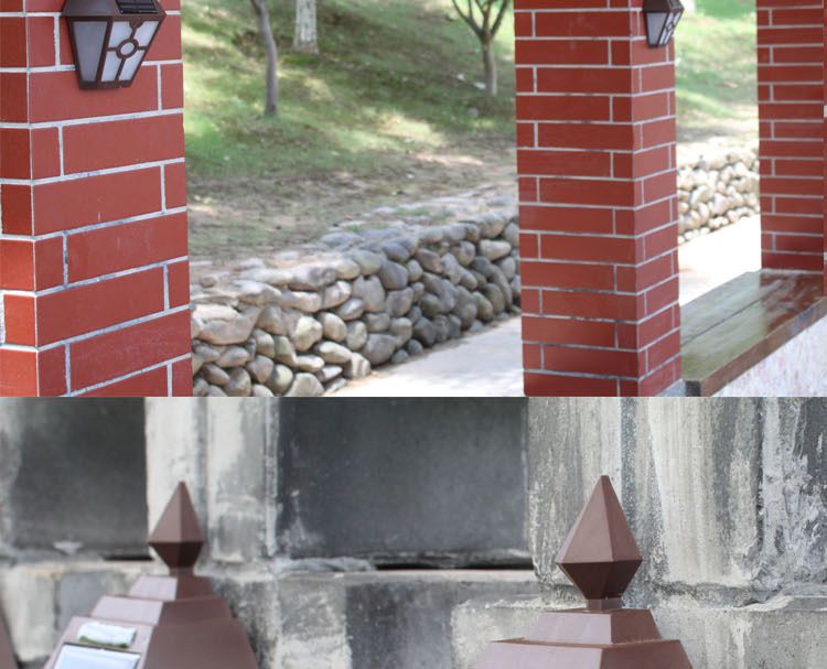 Vintage Hexagon Solar Wall Light - Outdoor Waterproof LED Garden Fence Lamp With Warm/White Light_voghion.com