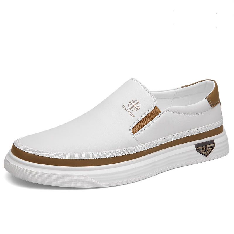 Mocassini slip-on da uomo TerraStride 2025, nuovi, casual, in pelle, con suola morbida, scarpe bianche alla moda_voghion.com