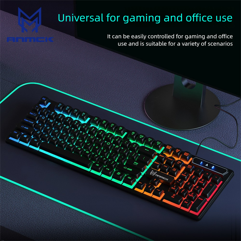 Moken Private Model bedraad gamingtoetsenbord met verlichting, mechanisch gevoel, goed om te typen, kantoorcadeau_voghion.com