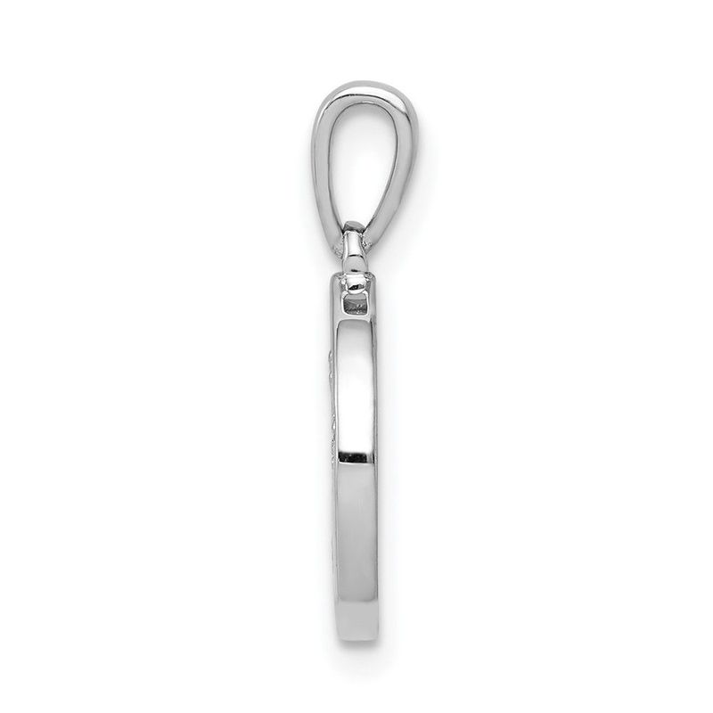 14k White Gold Diamond Paw Print In Circle Pendant_voghion.com