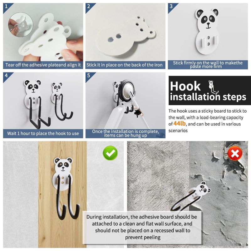 8 For Heavy Selfadhesive Pounds Hangers Max. Wall Small Size Transparent Nainless 42 Traceless Waterpr Detachable Hooks Hanging_voghion.com