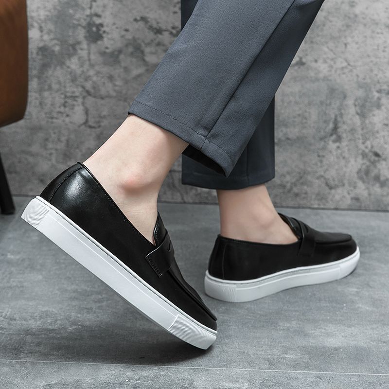 Herren Casual Fashion Loafers Mokassins Slip On Man Flats Bequeme Herrenschuhe aus echtem Leder Chaussure Homme Cuir_voghion.com
