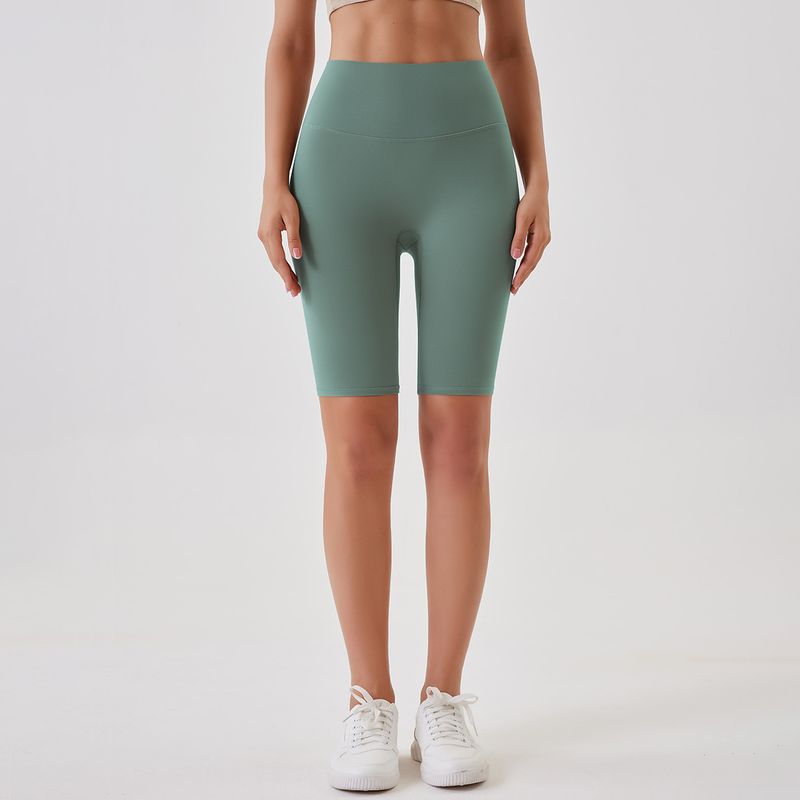 Women's Clothing double-sided brushed yoga shorts without embarrassing lines, buttocks lifting and abdominal control sports running fitness pants_voghion.com