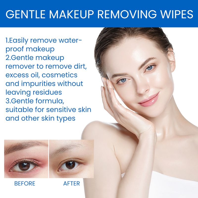EELHOE Gentle Makeup Remover Wipes Deep Cleanse Face Eye And Lip Makeup Gentle Refreshing Non-Irritating Makeup Remover Wipes_voghion.com