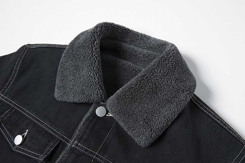 Giacca in denim foderata in pile da uomo, cappotto invernale caldo in cotone spesso per abbigliamento casual da ragazzo_voghion.com