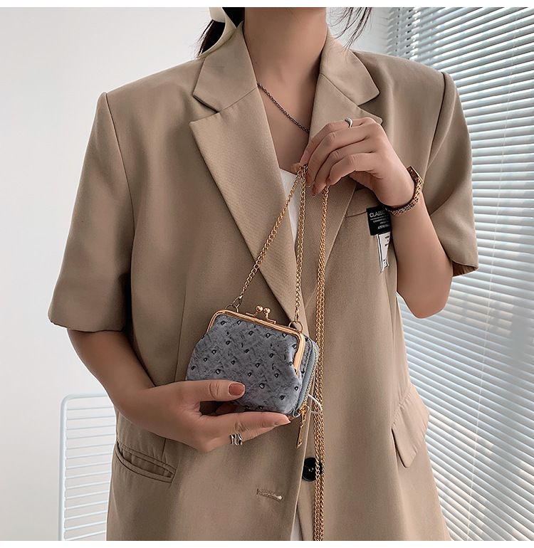 Torebka damska na jedno ramię, wzór strusia, mała torebka typu crossbody, tekstura popularna_voghion.com