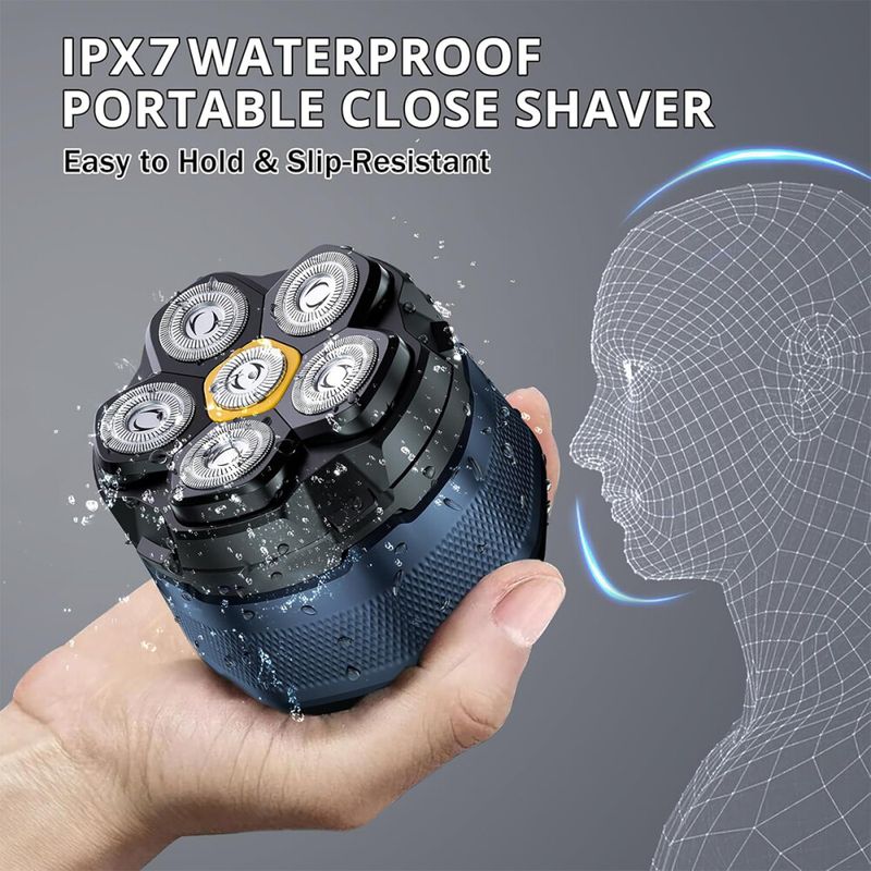 Elektrischer Kopfrasierer für Männer mit Glatze, 6D-Magnetrasierer, nass/trocken, Barthaarschneider_voghion.com