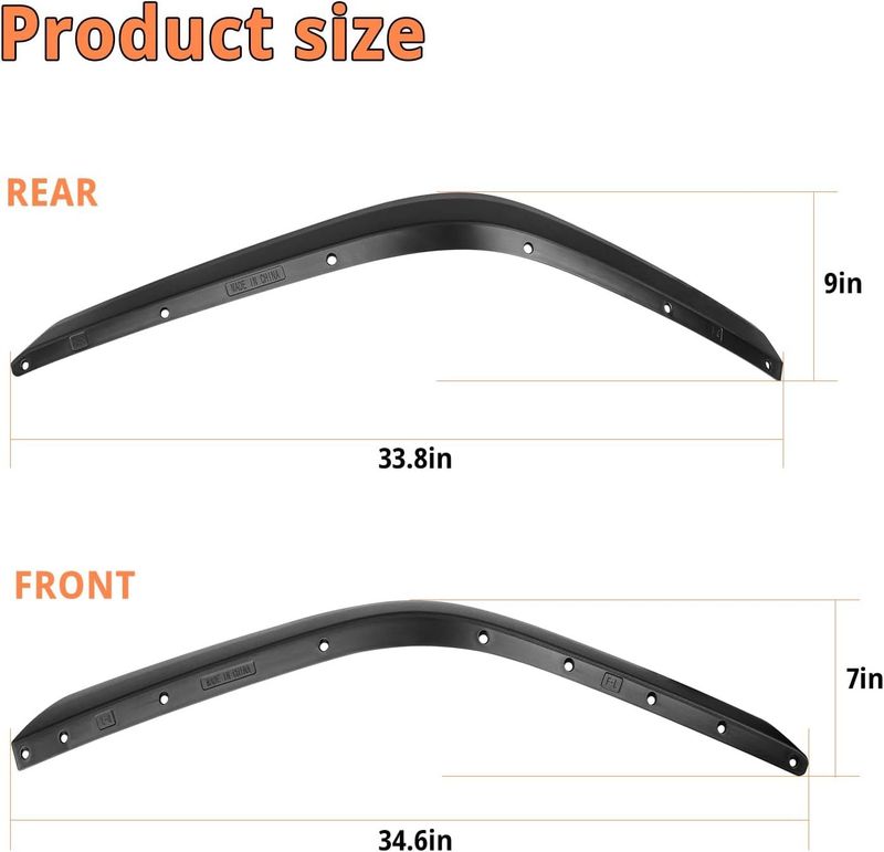 Front & Rear Fenders Compatible With 2020-2024 Jeep Wrangler Gladiator JT Mojave & Rubicon, Off-Road Wheel Fender Liner Set 4 Pcs(Only Fit High Clearance Fender Flares)_voghion.com