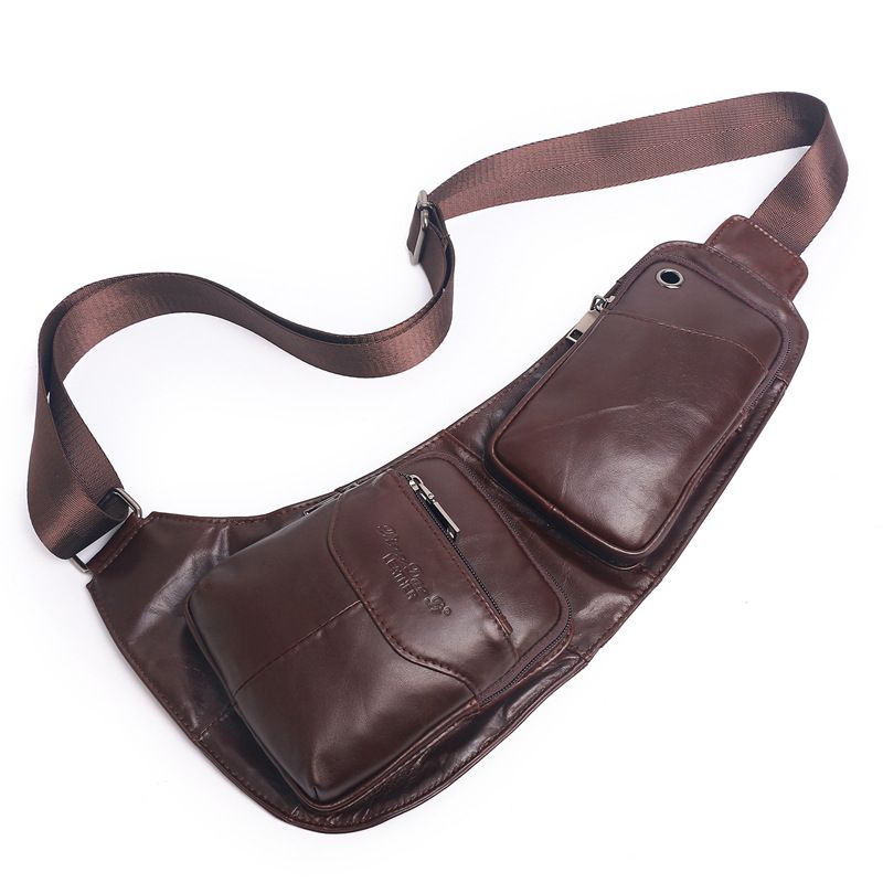 Borsa a tracolla personalizzata in vera pelle di vacchetta, da uomo, con tracolla, per telefono cellulare_voghion.com